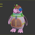 Steampunk Penguin Character With Metallic Armor And Mechanical Goggles