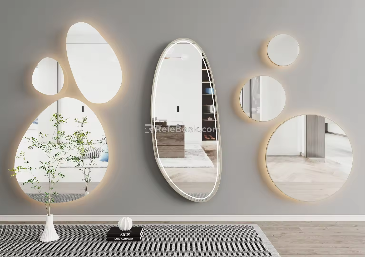 Modern Mirror Full-length Mirror Art Mirror 3d model