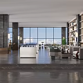 Luxurious Modern Hotel Lobby Interior Design With Marble Floor Pillars Chandeliers And Sculpture Decor