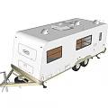 White Caravan Trailer With Modern Design Windows And Wheels For Travel