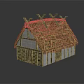 Traditional Rustic Thatched House With Wooden Frame White Walls And Thatch Roof Design