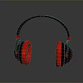 Red And Black Over Ear Computer Headphones With Ergonomic Design And Soft Ear Cushions