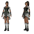 Game And Movie Character With Black Top White Skirt Decorative Belt And Boots