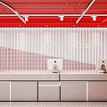 Modern reception desk Front desk background wall 3d model