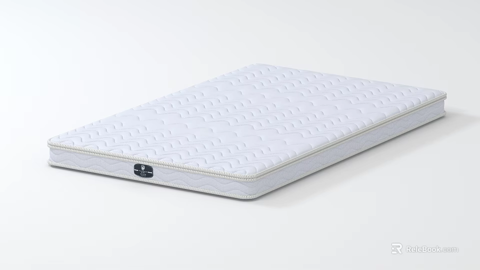 White Quilted Mattress With Patterned Surface And Firm Edge Design 3d model 