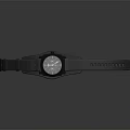 Minimalist Leather Strap Watch With Blue Dial And Gray Gradient Background 3d model