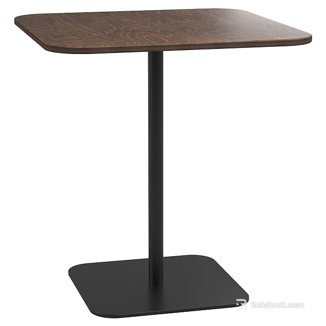 Modern Home Coffee Table Featuring Wooden Top And Black Metal Stand Design 3d model 