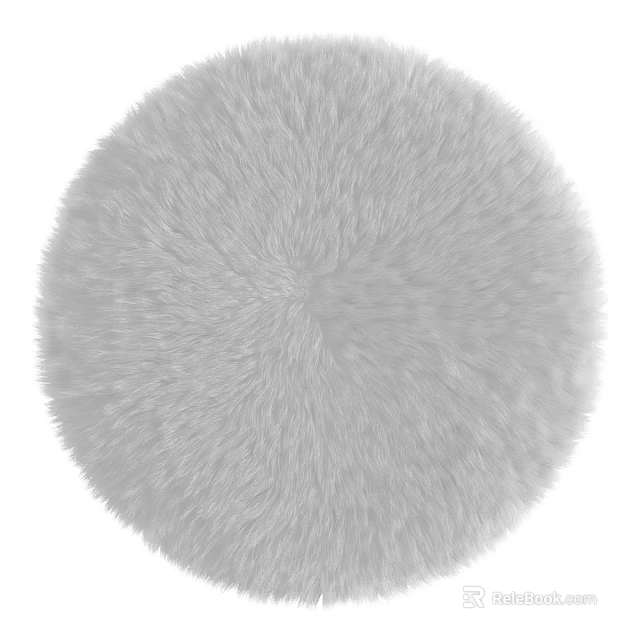 Plush Furry Round Surface Functional Desk For Comfortable Home Office Use 3d model 