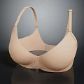 Beige Wireless Bra With Soft Fabric Comfortable Seamless Design For Daily Use