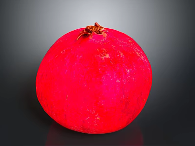Fresh Red Pomegranate With Shiny Surface And Whole Ripe Fruit 3d model