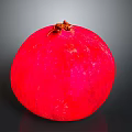 Fresh Red Pomegranate With Shiny Surface And Whole Ripe Fruit