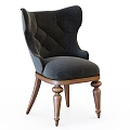 Tufted Accent Chair With Soft Gray Fabric And Rounded Wooden Legs