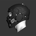 Black Tactical Helmet With Metal Accents And Ventilation Holes On White Mannequin Head