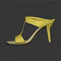 Chic Yellow High Heel Sandals Featuring Open Toe And Slip On Design For Casual Wear