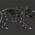 Mechanical Dog With Metallic Structure And Black Futuristic Design 3d model