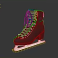 Black High Top Ice Skates With Lace Up Closure And Durable Blade For Adults