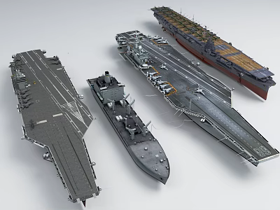 Cosmic Aerospace Various Spacecraft Models Collection Display on White Background 3d model