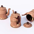 Copper Teapots With Wooden Handles And Removable Lids For Daily Use