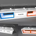Modern Watch Display Shelf Featuring Glass Cover And Blue Orange Sections 3d model