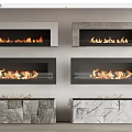 Modern Fireplace Interior Designs With Stone Marble Surrounds And Flames