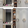 Modern Wardrobe Design With Mirror Doors Open Shelves And Metal Ring Handles