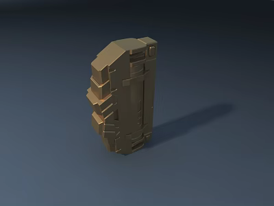 Abstract Geometric Sculpture Carving With Layered Structural Details And Earthy Tone 3d model