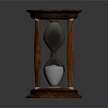 Elegant Decorative Ornament Set For Home Decor With Wooden Stand Hourglass And White Sand