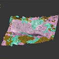 Natural Wood and Stone Decorative Piece With Mossy Surface and Earthy Textures