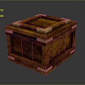 Vintage Wooden Chest With Square Shape And Metal Corners Hinges Natural Grain