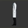 Professional White Long Lab Coat Outfit With Blue Shirt Tie Dark Pants And Shoes