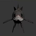 Dark Colored Fish With Large Eyes And Detailed Scales On Dark Background