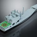 Special Purpose Vessel With Long Flat Deck Superstructure And Green Marked Area