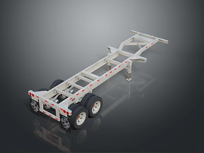 Heavy Duty Industrial Hardware Tool Metal Trailer Chassis With Steel Frame And Load Bearing Wheels 3d model