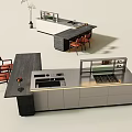 Modern Cabinet Island Operating Table Bar 3d model