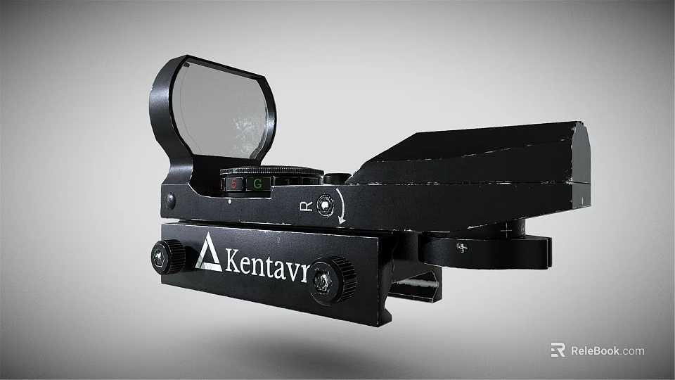 Kentavr Tactical Scope With Black Body And Adjustable Lens For Shooting 3d model 