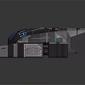 Futuristic Sci Fi Spaceship Model With Blue Light Tech And Engines 3d model