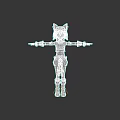 3D Female Anime Character With Animal Ears Wearing Black Outfit Short Skirt And Arm Guards