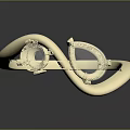 Elegant Gold Ring With Twisted Band And Two Shiny Diamonds For Women