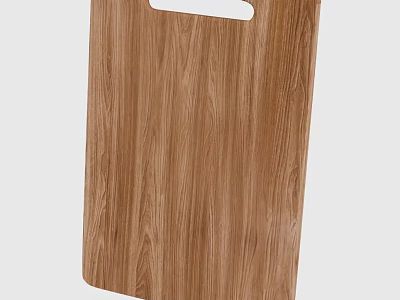 Wooden Cutting Board With Natural Grain And Hand Grip For Kitchen Use 3d model