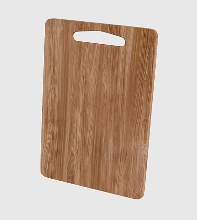 Wooden Cutting Board With Natural Grain And Hand Grip For Kitchen Use 3d model