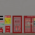 Mini Fire Station Setup With Fire Extinguishers Hydrants And Safety Signs 3d model