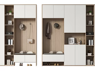 Nordic Shoe Cabinet Entrance 3d model