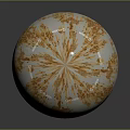 White Decorative Sphere With Orange Dripping Texture For Home Art Decoration
