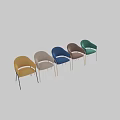 Modern Velvet Stool With Gold Metal Frame And Multiple Color Options 3d model