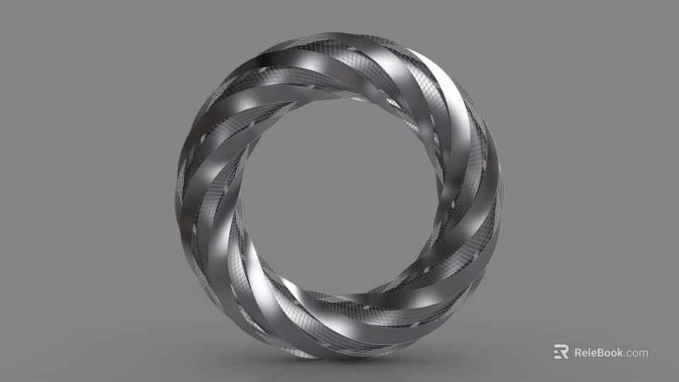 High Quality Silver Spiral Ring Shaped Industrial Equipment Metal Precision Component 3d model 