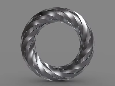 High Quality Silver Spiral Ring Shaped Industrial Equipment Metal Precision Component 3d model