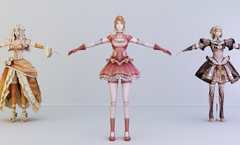 Modern Game Character Princess 3d model