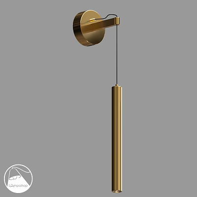 Golden Modern Wall Lamp With Sleek Hanging Design And Elegant Structure 3d model
