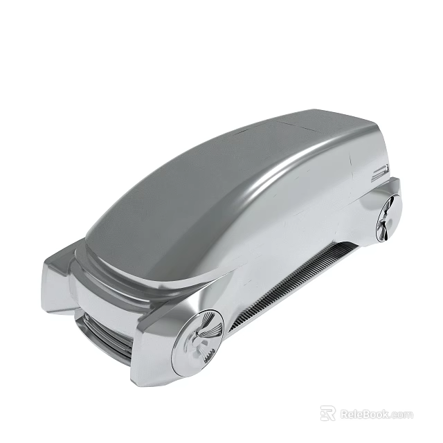 Silver Streamlined Car Model Featuring Modern Sleek Design And Concept Body Style 3d model 