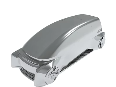 Silver Streamlined Car Model Featuring Modern Sleek Design And Concept Body Style 3d model